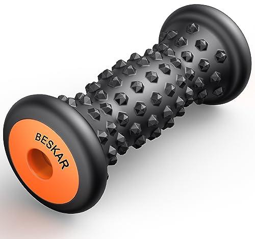 BESKAR Foot Massager for Plantar Fasciitis Relief, Deep Tissue Muscle Massager Roller for Foot Arch Pain, Heel Spur Pain, Stress Relief, Neuropathy, Reflexology Tool (Black)