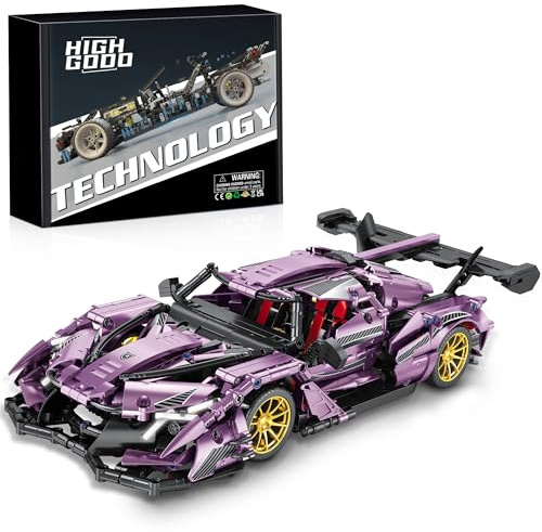 HIGH GODO Technik Rennauto Bausteine, 1266 Teile 1:14 Supersportwagen Klemmbausteine, Modellbausatz, Geschenke für ab 14 Jahre oder Erwachsene