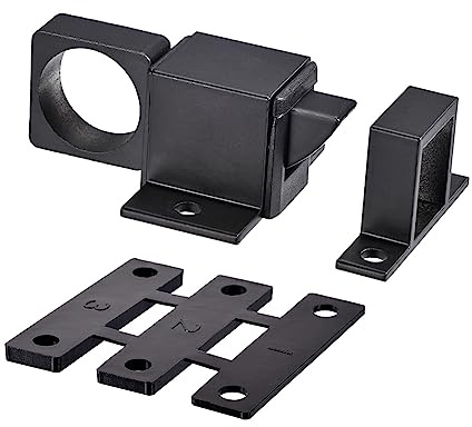QUARKZMAN Aluminio Aleación Puerta Perno Cierre x 1uds Resorte Rebote Negro | 1uds, Bloqueo, para Cerca Puerta y Ventana, Resorte Rebote Bloqueo