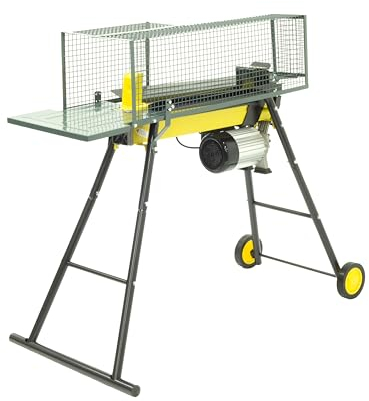 Platinum PLS7HWS 7 Ton Hydraulic Electric Log Splitter With Stand & Wheels, 2200W Motor 7 Tons Pressure, Safety Shut-Off & Cage Guard. Logs Upto 52cm in length & 25cm Diameter. - 2 Year Guarantee