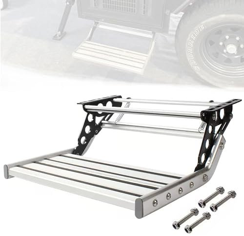 Wohnwagen Trittstufe, rutschfeste Aluminium Wohnmobil Treppe, 150 kg Tragkraft, Klappbare Manuelle Drop Down Stufe, für Reise Camping Anhänger (Size : Single Layer)
