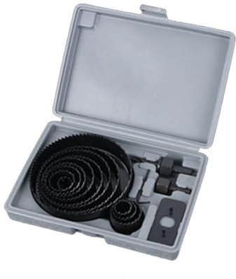 Lochsäge Kit, 16 Stück Loch Sägeschneiderset, Downlights, Stahllochsägen Set Bohrer für Holz, Putzbrett, Plastik, Schwarz