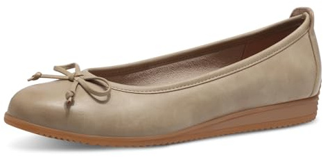 MARCO TOZZI Damen Ballerinas Runde Spitze mit Schleife, Beige (Dune), 38 EU