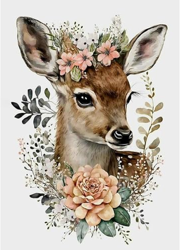 HEIBAGO Giraffe Diamond Painting Erwachsene Diamant Painting Bilder Blume,5D Diamend Painting Tier Bilder als für Geschenk Zuhause Wanddekoration,30x40cm