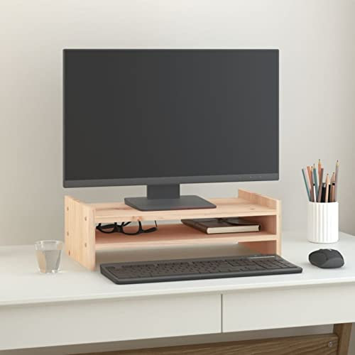 ZEYUAN Monitorständer 50x27x15 cm Massivholz Kiefer, Monitor Erhöhung, Schreibtischaufsatz, Monitor Erhöhung Schreibtisch, Bildschirm Erhöhung, Schreibtisch Regalaufsatz - 814019