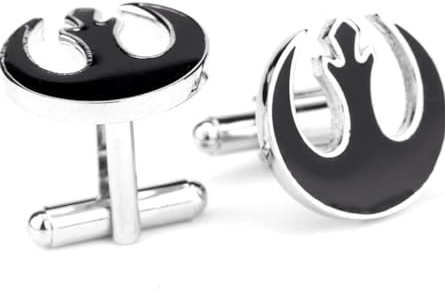 SUMA SHOP Movie Design kompatibel für Star Wars Stormtrooper Manschettenknöpfe für Männer Kupfer Farbe Silber Link, Kreierter Saphir