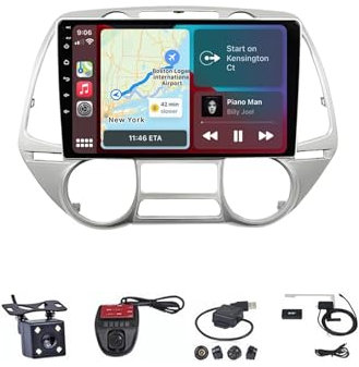 ZGYBDH para I20 2008-2011 Android 12 CarPlay Android Auto Reproductor de Video Multimedia Receptor Pantalla táctil de 9 Pulgadas con navegación GPS 4G WiFi FM Am SWC Cámara de Respaldo Bluetooth (C
