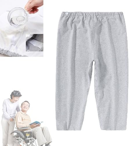 Yodilala TPU Incontinence Care Trousers, Washable Elastic Adjustable Patient Diaper Pants, Ideal for Bedridden Patients, Elderly, Mobility Impaired, Women on Periods (1 Count, Gray, M)