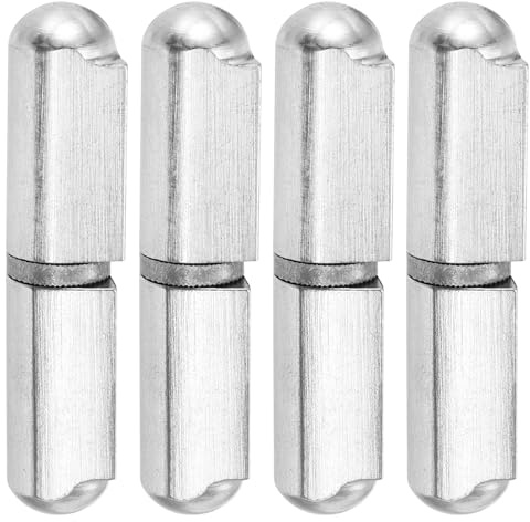 QUARKZMAN Charnières à Souder pour Fût, 4 Paquets de 1-1/2 de Long, Diamètre de 25/64 - Charnières de Soudage Détachables en Acier Inoxydable 304 pour Portail Métallique, Broche de 13/64