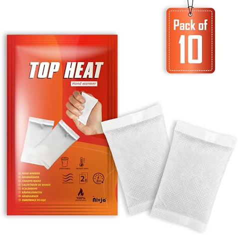 Top Heat Hand Warmers - 8 Hours Warm Hands - Hand Heat Pads - Air Activated - Instant Heat - 100% Natural Heat - Pocket Heater - Ready to use
