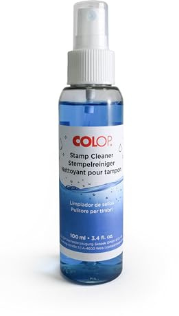 COLOP Stempelreiniger 100 ml | Reinigungsspray für Gummistempel, Polymerstempel & Schablonen | Schonendes Stempel-Reinigungsmittel für DIY, Scrapbooking & Büro | Transparent & Effektiv | Schonender Reiniger für Gummi-, Polymerstempel & Schablonen | Transparent & effektiv | ideal für DIY, Scrapbooking & Büro