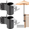 Lifeswell Heavy Duty Deck Railing Umbrella Holder, Patio Umbrella Stand for 1-2 Inch Poles, Space-Saving Design, Secure & Sturdy Post Corner Mount for Deck Railing, Balcony, Outdoor Courtyard, Fences