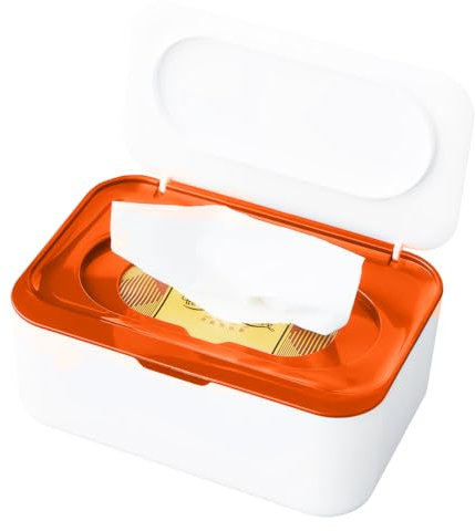 LiangYuanZen 3 types de couleurs, 19 × 13 × 7,5 cm, boîte de rangement pratique LiangYuanZen pour cuisine, salle de bain et bureau, boîte à lingettes humides et papier hygiénique (orange)