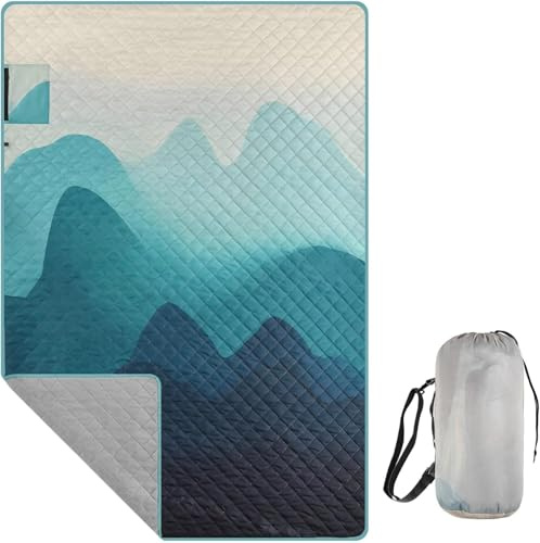 TOMSHOO Camping Blanket Lightweight Down Alternative Puffy Camping Blanket Printed Camping Large Ultra Warm Hammock Top Quilt Waterproof