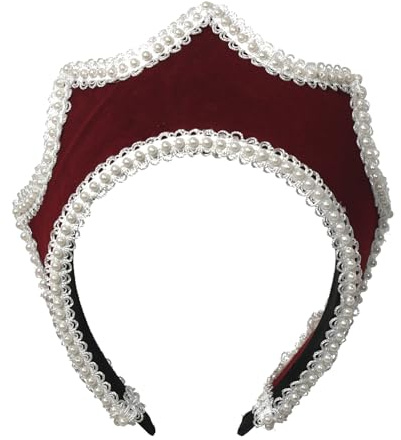 Mittelalterliche Renaissance Tudor Queen Kopfschmuck für Frauen Anne Boleyn Stirnband Elisabethanische viktorianische Königliche Koronett Kapuze Tiara Hut
