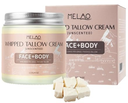 Beef Tallow Skincare 113g Tallow Creme Fünf Gewürze Rindertalg Creme,Anti-Falten-Feuchtigkeitscreme zur Reparatur Geschädigter Trockener Haut,Macht Die Haut Weicher und Glatter