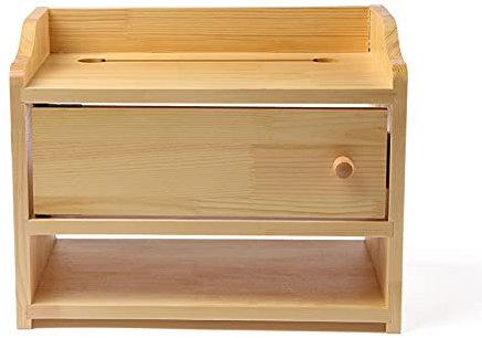 VDLLQYN, Boîte de Rangement de câbles en Bois Simple, boîte de Rangement de multiprise à Double Couche, Cacher et Dissimuler Les Blocs d'extension et Les câbles électriques,Organisateur de routeur(SM