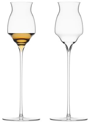 Josephinenhütte® JOSEPHINE N°10 Edelbrandgläser [DAS GLAS FÜR GENIESSER] - handgefertigt & mundgeblasen - 2er Set für Edelbrände, Tequila & Mezcal – ikonisches Design