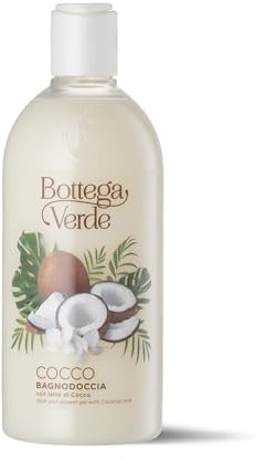 Bottega Verde - Cocco, Bagnodoccia con Latte di Cocco, 400 ml, Detergente e Idratante, Fragranza Dolce e Intensa, Formula Vegana, Dona Relax e Benessere, per Tutti i Tipi di Pelle