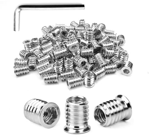 DIYCUT 100 Pièces Insert Fileté Acier au Carbone M6, Pas de filetage 0,8mm