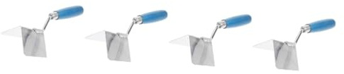 SHINEOFI 4 Pièces Truelle Angle Acier Inoxydable pour Plâtrage Outil Cloisons Sèches avec Prise Ergonomique pour Angles Extérieurs