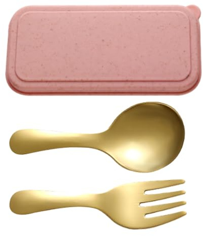 Ensemble de cuillères et fourchettes de voyage, couverts en acier inoxydable - Couverts réutilisables avec boîte de rangement, ustensiles pour manger à la maison, voyages, fêtes, déjeuners