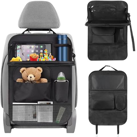Arvoni Organisateur Voiture Enfant, Organisateur de Voiture, Protege Siege voiture Enfant avec Table Pliante, Organiseurs de Siège en Tissu Oxford Multifonctionnel étanche, Auto Accessoire Interieur