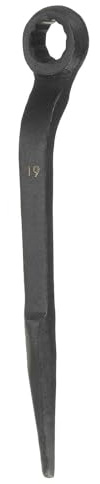 HARFINGTON Single Head Box Wrench 19mm 45# Steel Blackening Metric Striking Wrench Offset Single Head Box End Ring Type Impact Hand Spanner with Pointed Tail for Repair Maintenance, Black