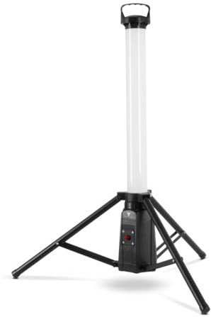 STAHLWERK LED Tower TBS-30 ST – 360° Baustrahler mit 30 Watt, Arbeitsleuchte mit Li-Ion-Akku, 7,4 V / 8000 mAh, 2400 lm, 6500 K, Akku-Baustrahler für Werkstatt und Baustelle