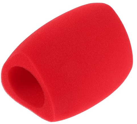 HIAKDOFT Schaumstoff Mikrofon Windschutz für Handmikrofone Kleiner Roter Popschutz Geräuschdämpfend Wiederverwendbar für Gesang Interviews und Bühnenauftritte