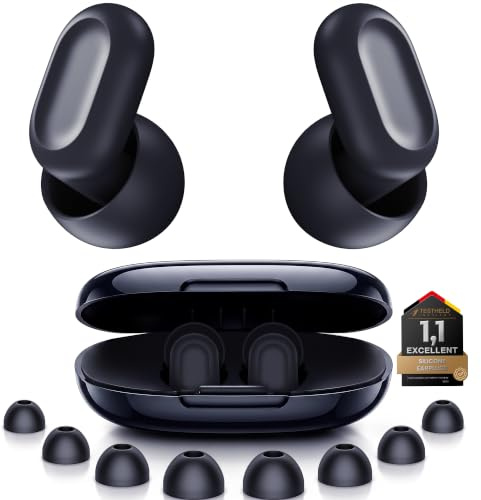 2026 Bouchons D’Oreilles Pour Dormir | Silicone Premium A+ avec 28dB d'Annulation du Bruit, Confortables & Réutilisables pour Étudier, Travailler et Voyager（Noir）