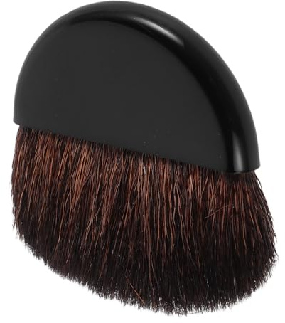 jojofuny Pinceles para Rubor Pincel de Maquillaje Pequeño Plano, Negro, de Plástico y Nailon, Portátil, para Polvos Sueltos y Compactos, Uso Diario y al Aire Libre en Mejillas
