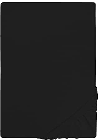 Traumhaft Schlafen - Castell - Markenbettwäsche 0077113 Spannbetttuch Jersey Stretch 1x 90x190 cm - 100x200 cm, schwarz