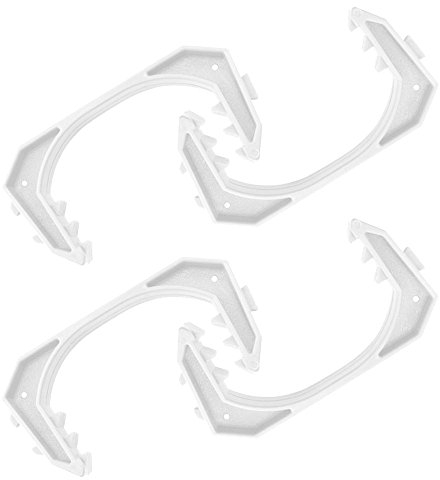 COM-FOUR® Set di 4 clip per finestre - apri finestre, ferma finestre - protezione e bloccaggio per finestre e porte - fermaporta - 11 cm (Set1 04 pezzi - bianco)