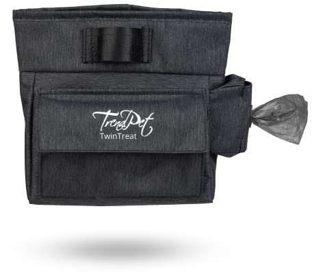 TrendPet TwinTreat Leckerchentasche mit 2 getrennten Leckerlifächern und austauschbarer Innentasche, Gassitasche