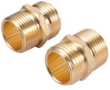 3/4 GHT Male to 3/4 NPT Male Connector, Brass Garden Hose Fitting 2pcs
