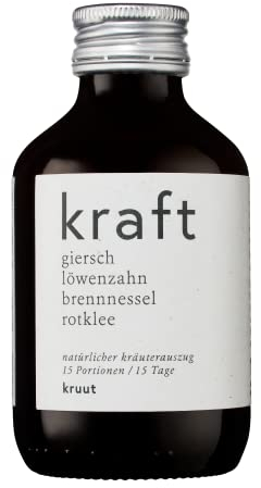 Kruut – Kraft Kräuterauszug bio 150ml – Elixier aus Wildkräutern Giersch, Löwenzahn, Brennnessel, Rotklee – Oxymel Tinktur Kräuterdrink Sirup Kur. Ideal zum Sport oder am Morgen!