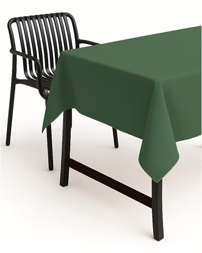 TextilDepot24 - Mantel para mesa de jardín, imitación de lino, antimanchas, repele el agua, no necesita planchado, verde oscuro, 90 x 90 cm