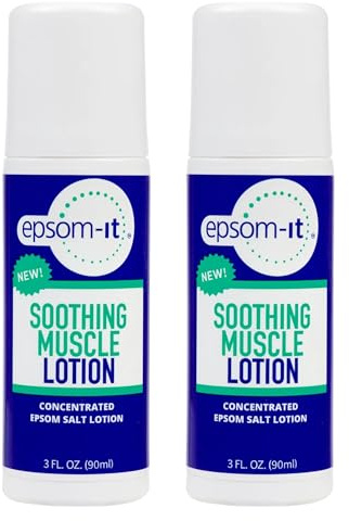EPSOM-IT Soothing Muscle Lotion - Roll On Epsom Salt Lotion with Arnica for Muscle Stiffness, Leg, Knees and Feet Discomfort, Topical Magnesium Cream, 3oz, 2-Pack