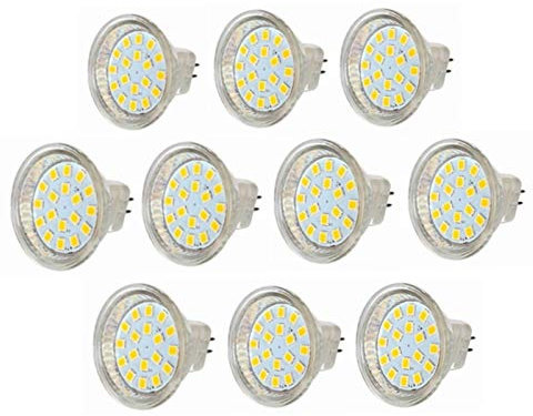 ANTYX MR11 LED Bulb Warm White/Cool White GU4 35mm Diameter 5 Watt, AC/DC 12V LED Lamp 18led 2835 350lm Replaces 35W Halogen Spotlight 10pcs (Color : Warm white)
