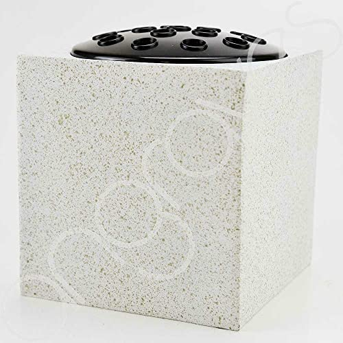 White Speckled Memorial Graveside Funeral Flower Rose Bowl Vase