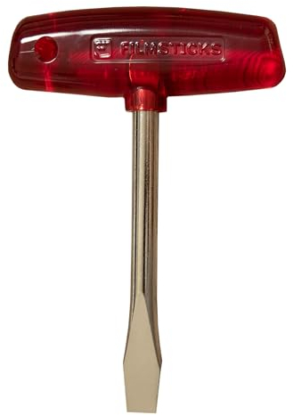 Filmsticks T-Handle 10mm Slotted Screwdriver with Extended Shaft Length - Carbon Steel Flat Head Screwdriver with ABS Plastic T-Bar Ideal for Film Sets