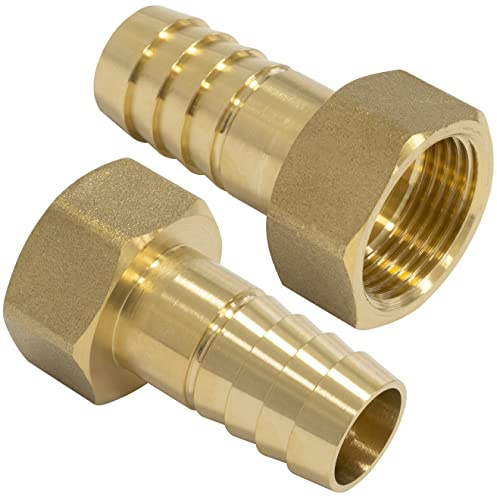 AERZETIX - Juego de 2 Racores Hembra Acanalados 3/4 para Manguera Ø20mm - Rosca Interior - para Llave 31mm - Adaptador Conector Sistema Circuito de Irrigación Riego Bomba - en Latón