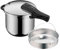 WMF Perfect - Olla a presión de inducción (6,5 L, olla a presión con inserto, señal de cocción grande, 2 niveles de cocción, mango de tapa extraíble, acero inoxidable Cromargan)