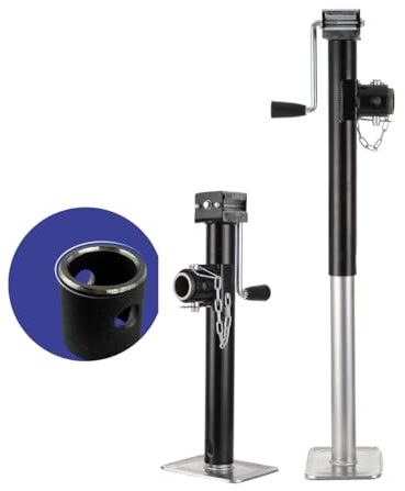 COYWEH 2X Ausdrehstütze klappbar 800kg Abstellstütze 530-900mm Stützfuß Anhänger Stahl Baggerstütze Stützfuss Wohnwagen
