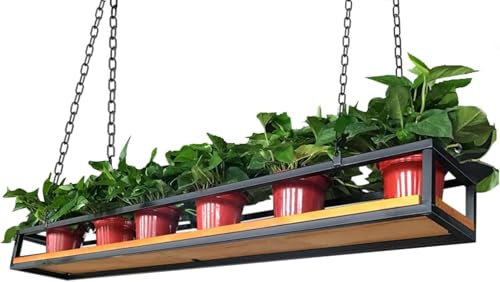 Deckenregal hängende Küchenleiste, stabile Deckenaufhängung, Küchenaufhängung, Hängeregal für Blumen und Pflanzen Blumenregal Blumentopfaufhängung Pfannenaufhängung Decke, 60 bis 140 cm(60x25x15cm)