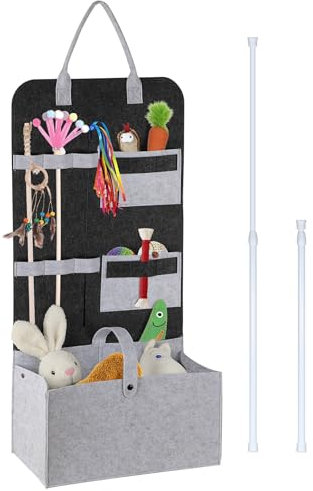 OGANAZI Cat Wand Storage Bag - Multifunctional Teaster Wand Hanging Box Basket for Pet Toys and Supplies, 40 * 20 * 80cm