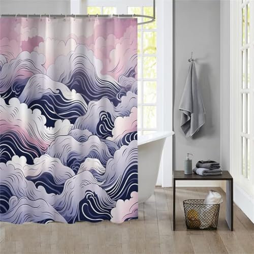 Duschvorhang PinkShower Curtain Curtains, Duschvorhänge Duschrollo 150x180cm Duschvorhang Mit Gewicht Badewanne, Duschrollo, Badewanne Duschvorhang Textil Stoff Waschbar Bad Vorhang Badevorhang 1071