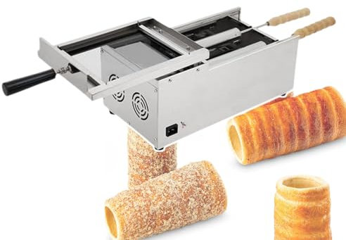Forno Per Dolci A Camino, 1500 W Elettrico Per Panini A Camino, Macchina Per Cake Pop, Torta A Camino Ungherese, Con 2 Stampi In Acciaio Inox E Manici In Legno,220V