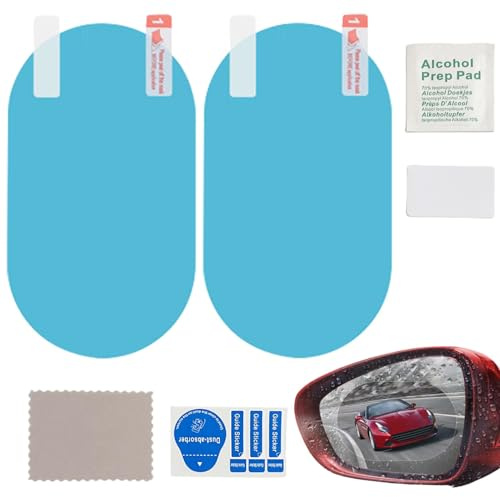 Yianyal Spiegelfolie Regenschutz, Klare Regenfolie | Wasserdichte Auto Spiegelfolie Nanobeschichtung | Selbstklebende Folie für sicheres Fahren, High Definition,